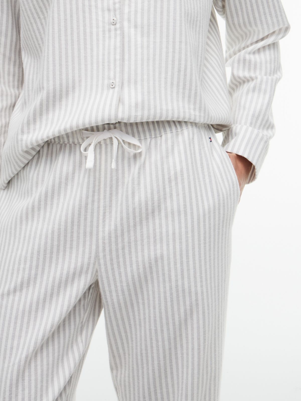 Striped Flannel Shirt & Pant Sleep Set — Flannel Stripe Grey
