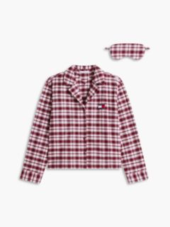 Flannel Pajama & Sleep Mask Gift Set — Light Pink Plaid 5