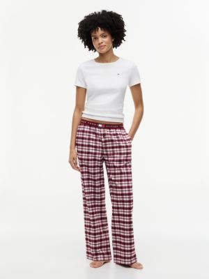 Пижамные брюки Plaid, фланель — Tommy Hilfiger, цвет: Светлый розовый клетчатый