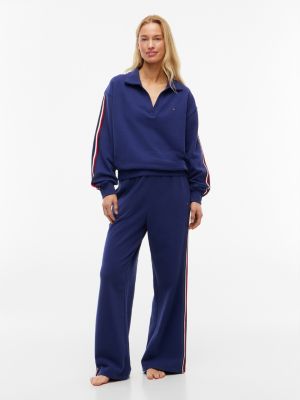 Женский свитер Tommy Hilfiger Signature Stripe Terry Sleep Pullover, цвет: Синий чернильный — фото 2