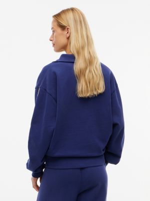 Женский свитер Tommy Hilfiger Signature Stripe Terry Sleep Pullover, цвет: Синий чернильный — фото 4