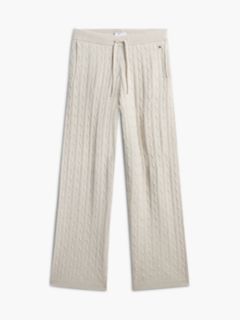 Cable Knit Wool-Blend Lounge Pant — Heather Oatmilk 5