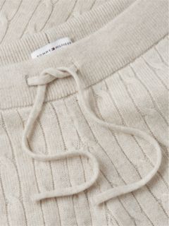 Cable Knit Wool-Blend Lounge Pant — Heather Oatmilk 6