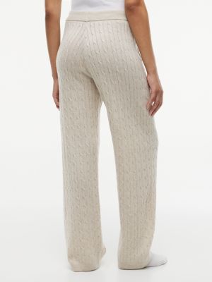Женские брюки Tommy Hilfiger Cable Knit Wool-Blend Lounge Pant, цвет: Меланжевый — фото 4