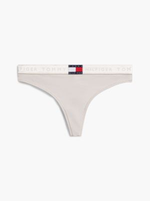 Трусы-стринги Shimmer, хлопок, стрейч — Tommy Hilfiger, цвет: Cashmere Creme — фото 5