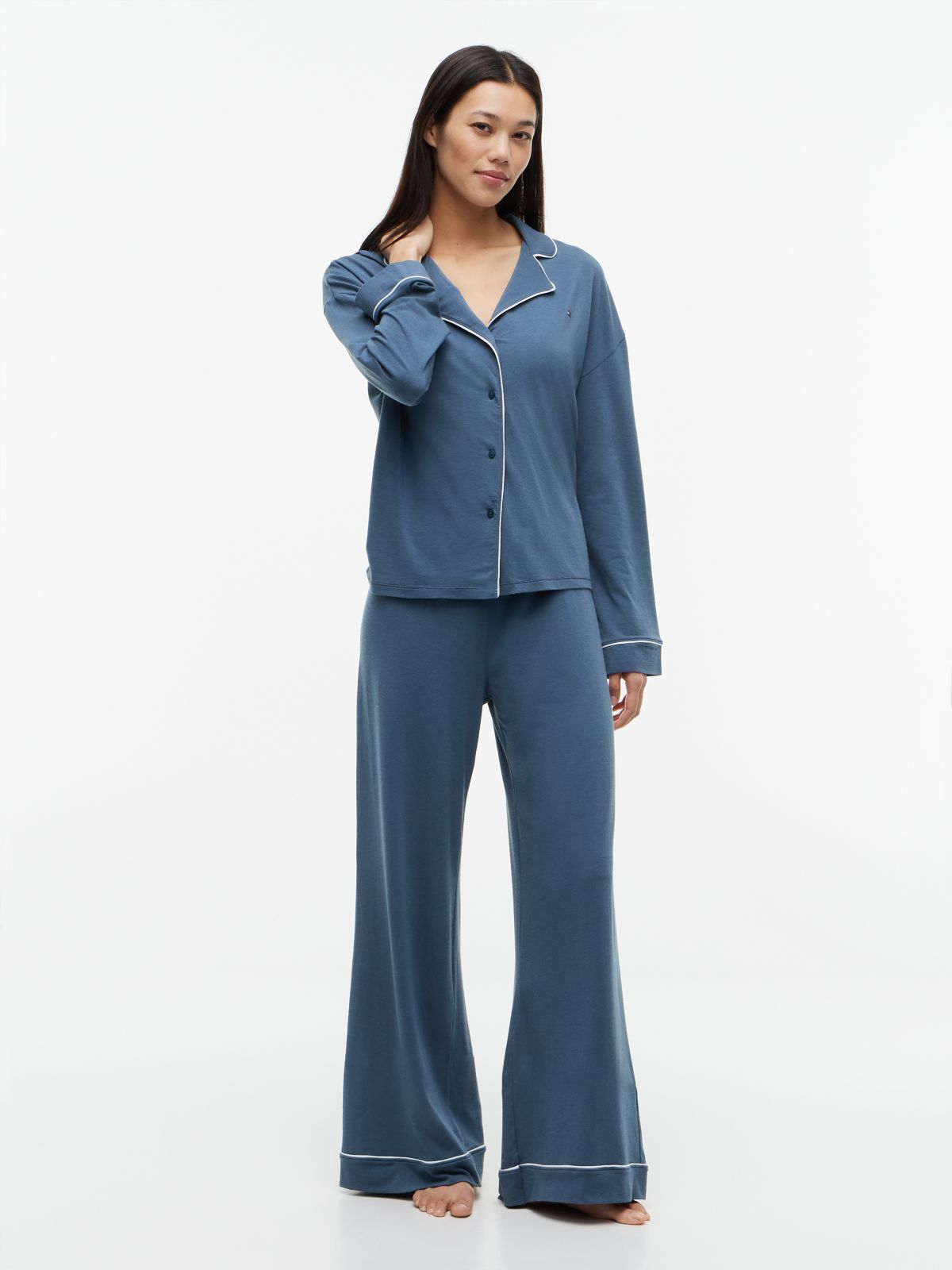 Jersey Shirt & Pant Sleep Set — Aegean Sea