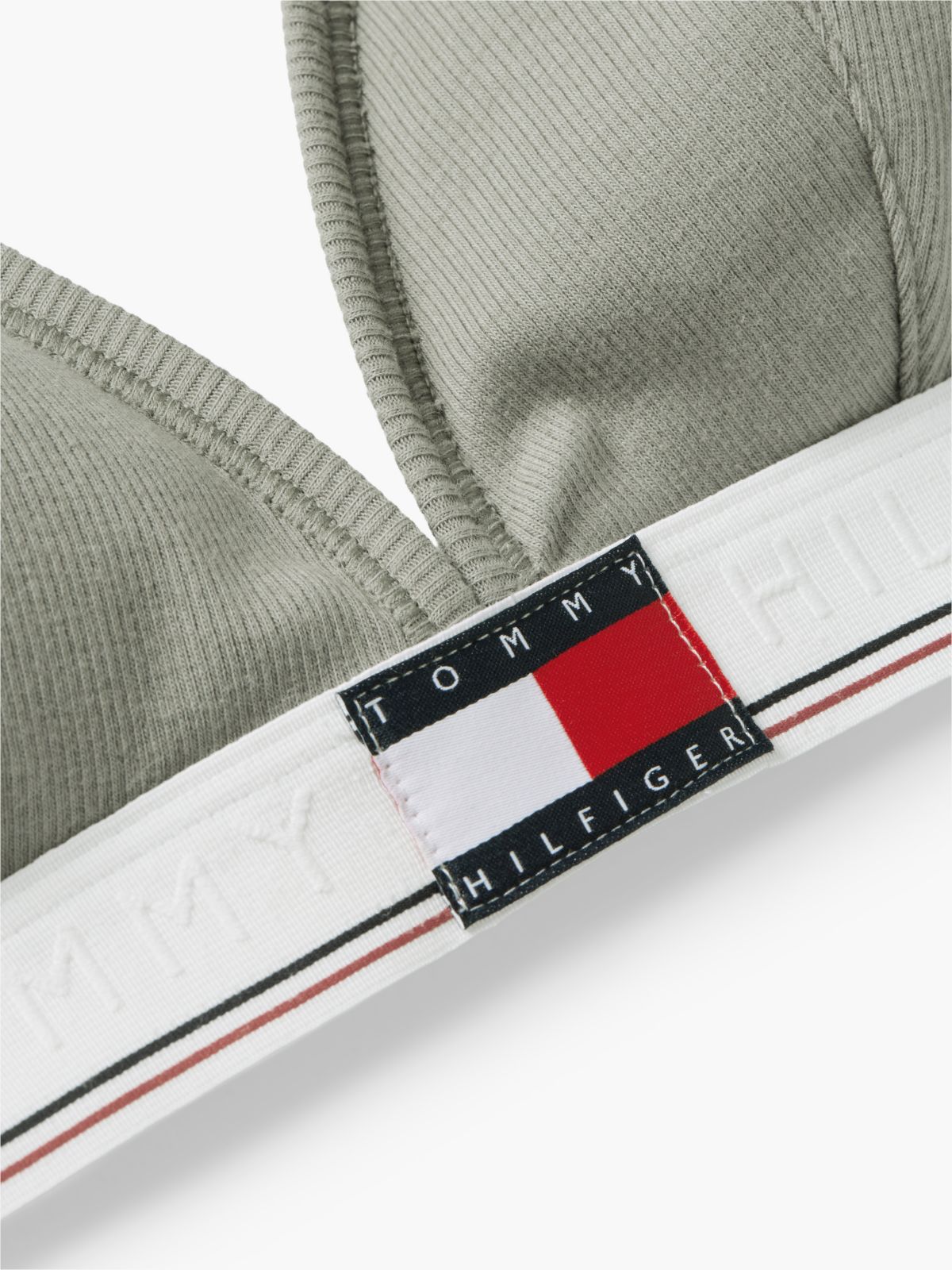 Varsity Rib-Knit Triangle Bralette — Utility Sage