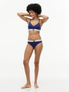 Varsity Rib-Knit Thong — Blue Ink 2