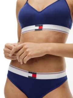 Varsity Rib-Knit Thong — Blue Ink 3