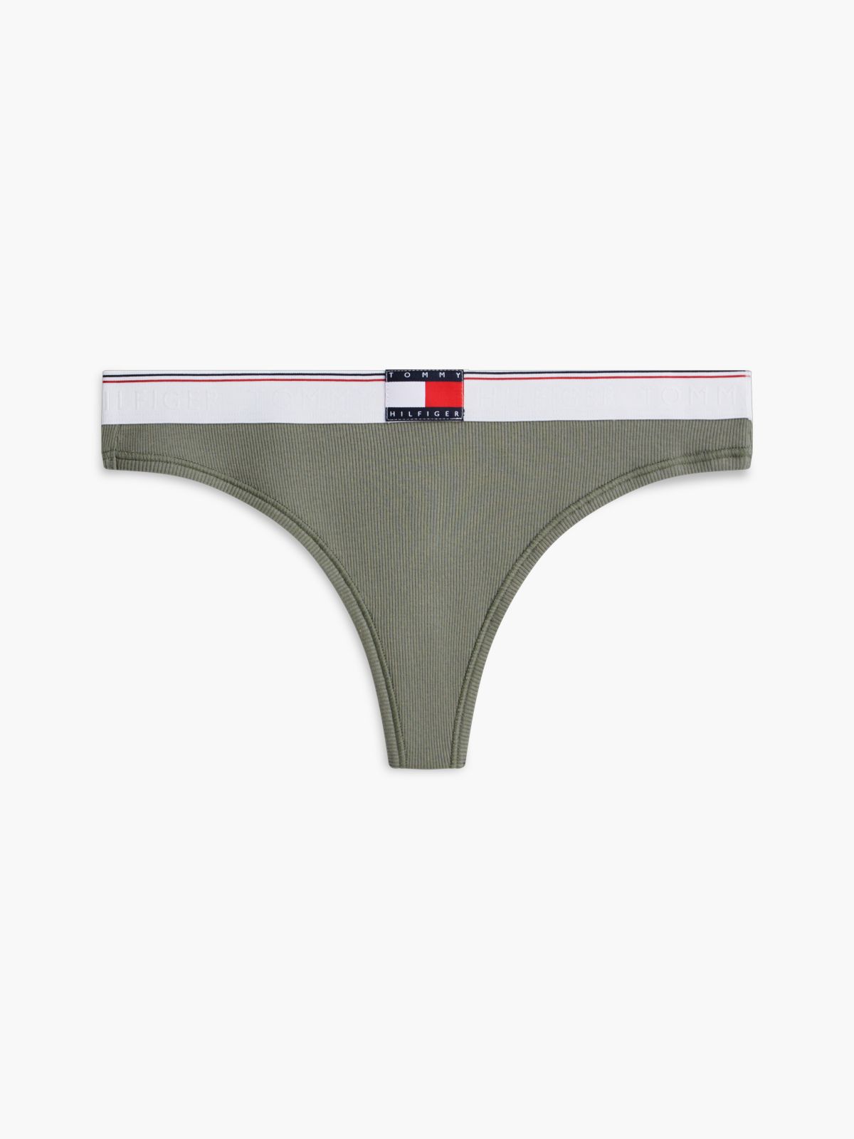 Varsity Rib-Knit Thong — Utility Sage