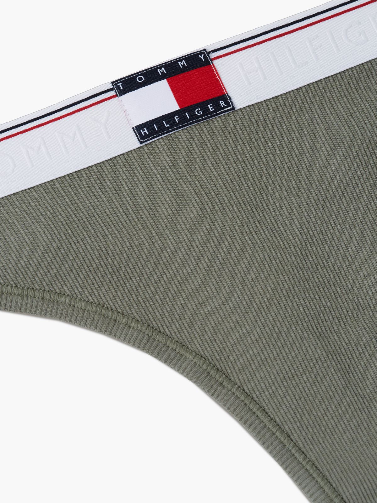Varsity Rib-Knit Thong — Utility Sage
