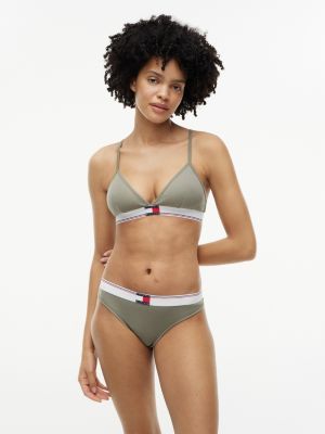 Varsity Rib-Knit Thong, Utility Sage