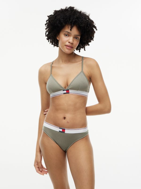 Varsity Rib-Knit Thong — Utility Sage