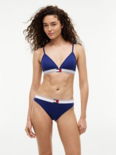 Varsity Rib-Knit Bikini Brief — Blue Ink 1