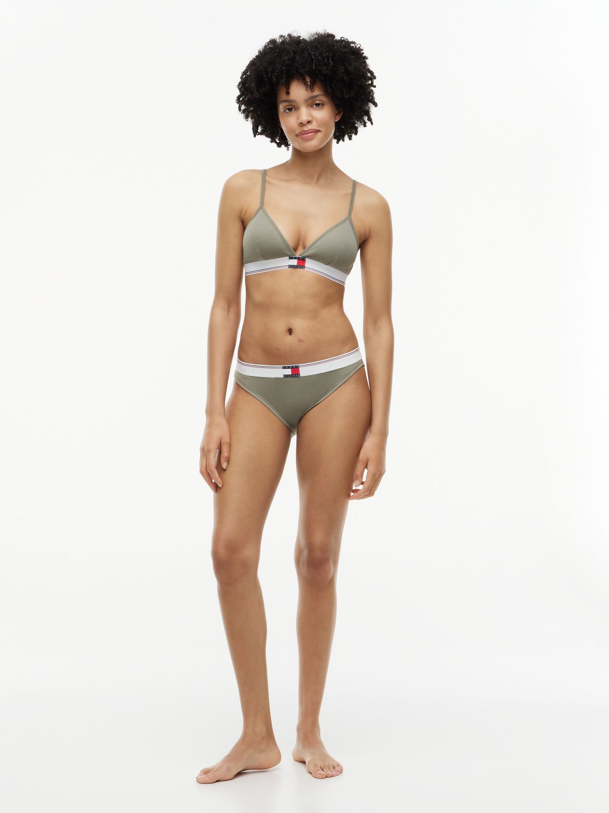 Varsity Rib-Knit Bikini Brief — Utility Sage