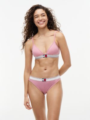 Varsity Rib-Knit Bikini Brief, Little Rosey