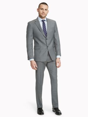 tommy hilfiger blue sharkskin suit