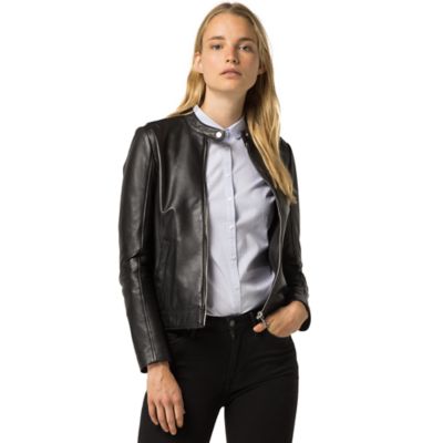 tommy hilfiger leather biker jacket