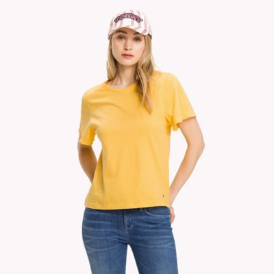 tommy hilfiger t shirt women's yellow
