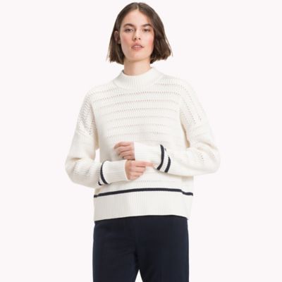 tommy icons mock neck sweater