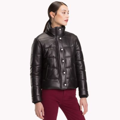 tommy hilfiger leather jacket ladies