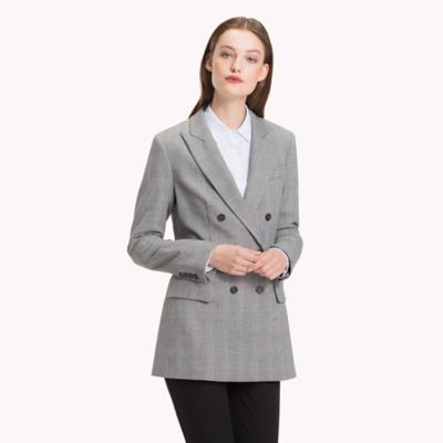 tommy hilfiger plaid blazer womens