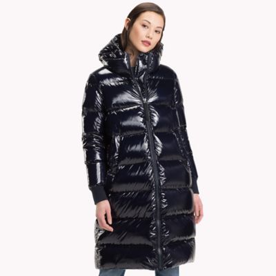 tommy hilfiger long gloss puffer