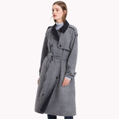 tommy hilfiger long waist belt coat