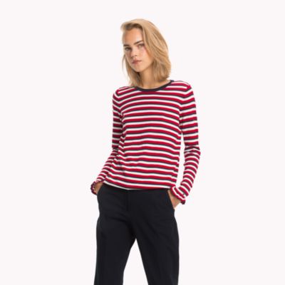 tommy hilfiger red white and blue jumper