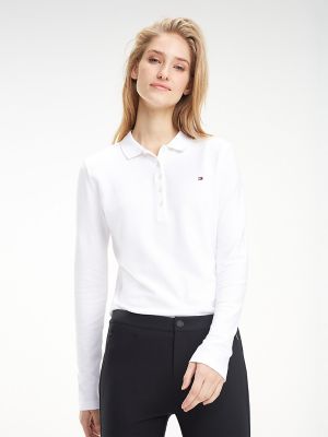 long sleeve white polo womens outfit