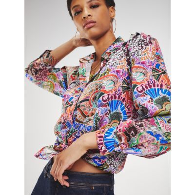 tommy hilfiger zendaya satin shirt