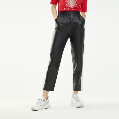 cropped leather trousers