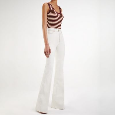 high rise white bootcut jeans