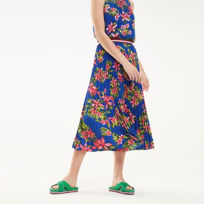 tommy jeans midi pleated skirt