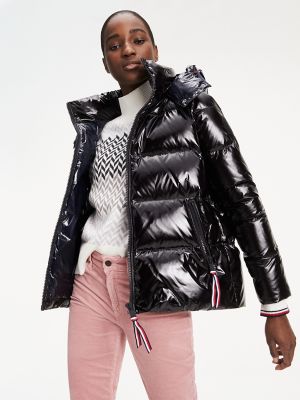 tommy hilfiger puffer jacket shiny