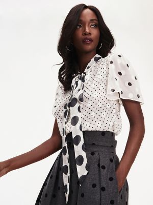 tommy hilfiger black and white polka dot dress