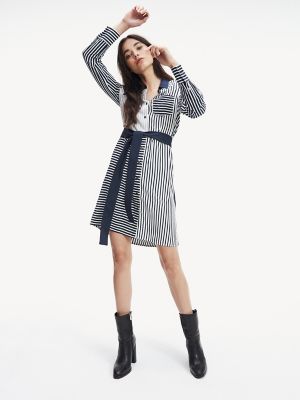 tommy hilfiger blue and white striped dress