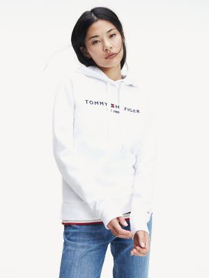 tommy hilfiger white hoodie women's