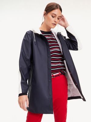 tommy hilfiger women's hooded raincoat