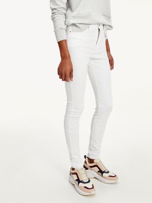 skinny fit white jeans