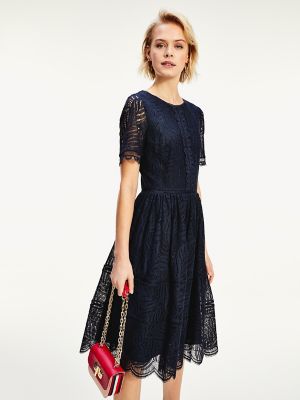 tommy hilfiger lace sleeve dress