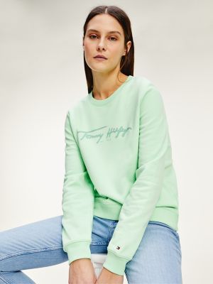 green tommy hilfiger sweatshirt