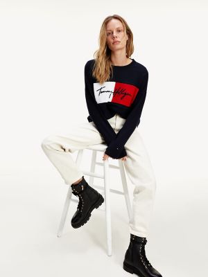 tommy hilfiger black sweater women's
