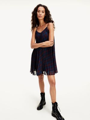 pleated slip dress