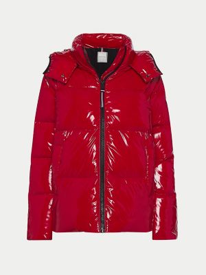 tommy hilfiger women's red down jacket