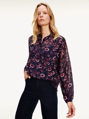 Floral Chiffon Popover Blouse | Tommy 