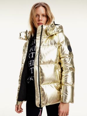 tommy hilfiger long gloss puffer