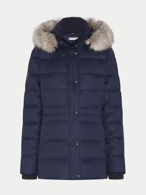 tommy hilfiger hooded down jacket womens