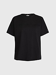 타미 힐피거 반팔티 Tommy Hilfiger Relaxed Fit Tonal Logo T-Shirt,BLACK