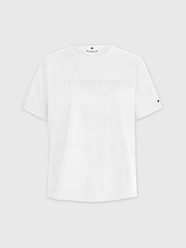 타미 힐피거 반팔티 Tommy Hilfiger Relaxed Fit Tonal Logo T-Shirt,ECRU